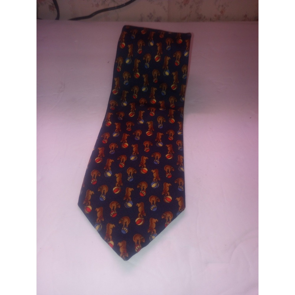 Brooks Brothers Bears On Balls Navy,Red Cirus‎ Neck Tie Orig Box 4in